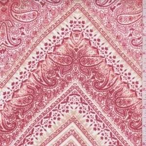 2 1/8 YD PC-Garnet Paisley Chevron Crepe Georgette Fabric