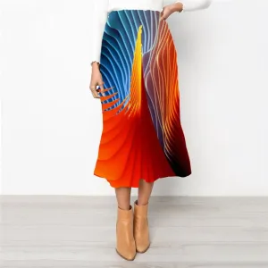 Abstract Skirts Women Colorful Rock Frauen Dizziness High waist skirts Funny Skirt Ladies