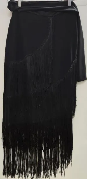 Aiko -- Women's Fringe Ballroom Wrap Skirt