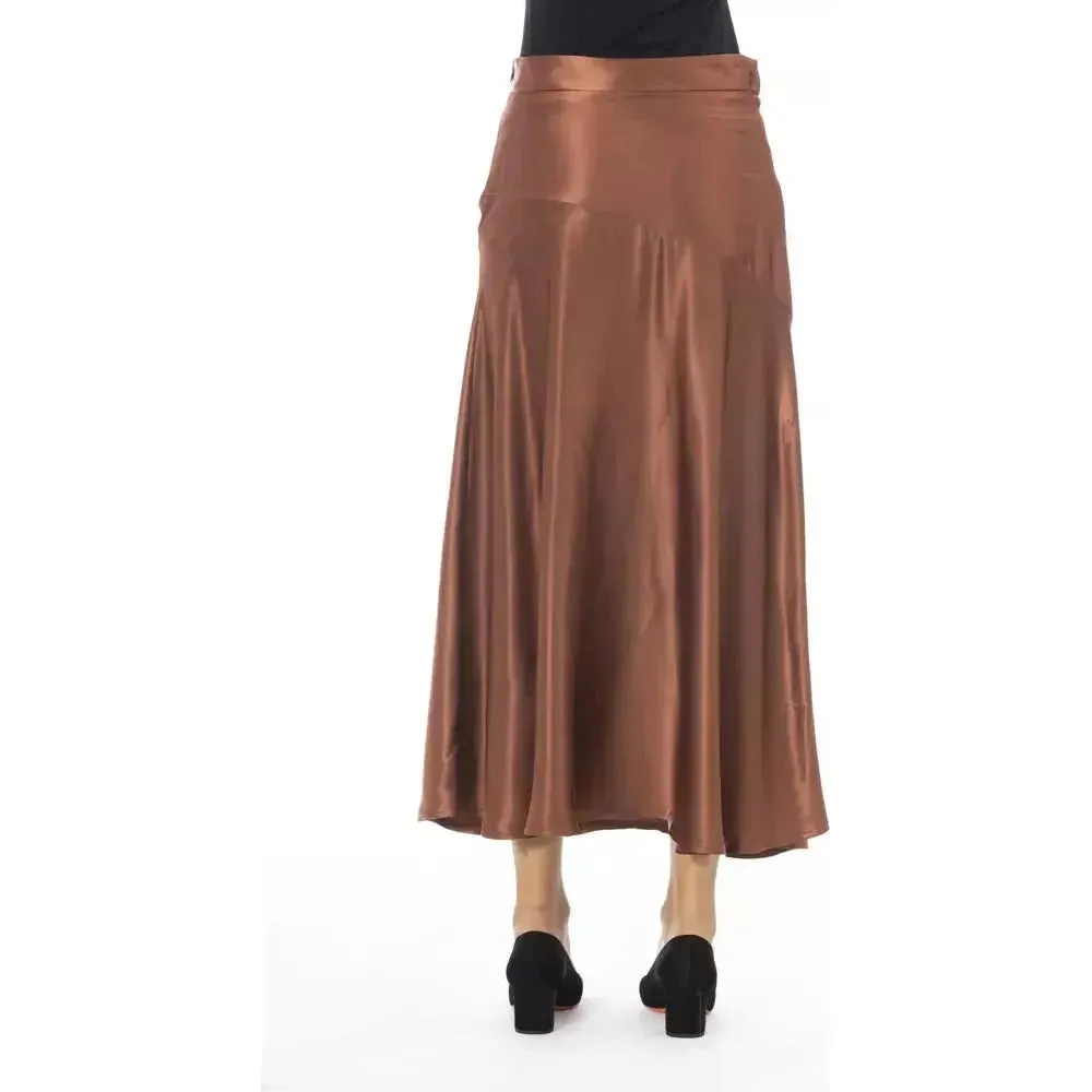 Alpha Studio Brown Viscose Women Skirt