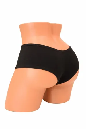 Black Soft Knit Cheeky Booty Shorts