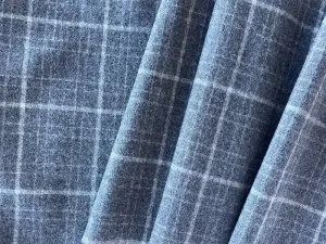 Botto Giuseppe Slate Grey & Barely White Wool Flannel (Made in Italy)