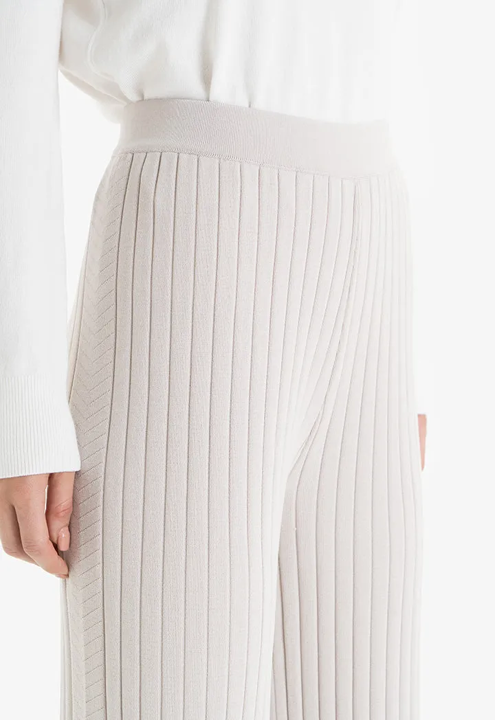 Choice Trousers With Striped Pattern  Beige