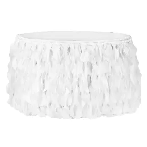 Curly Willow 17ft Table Skirt - White