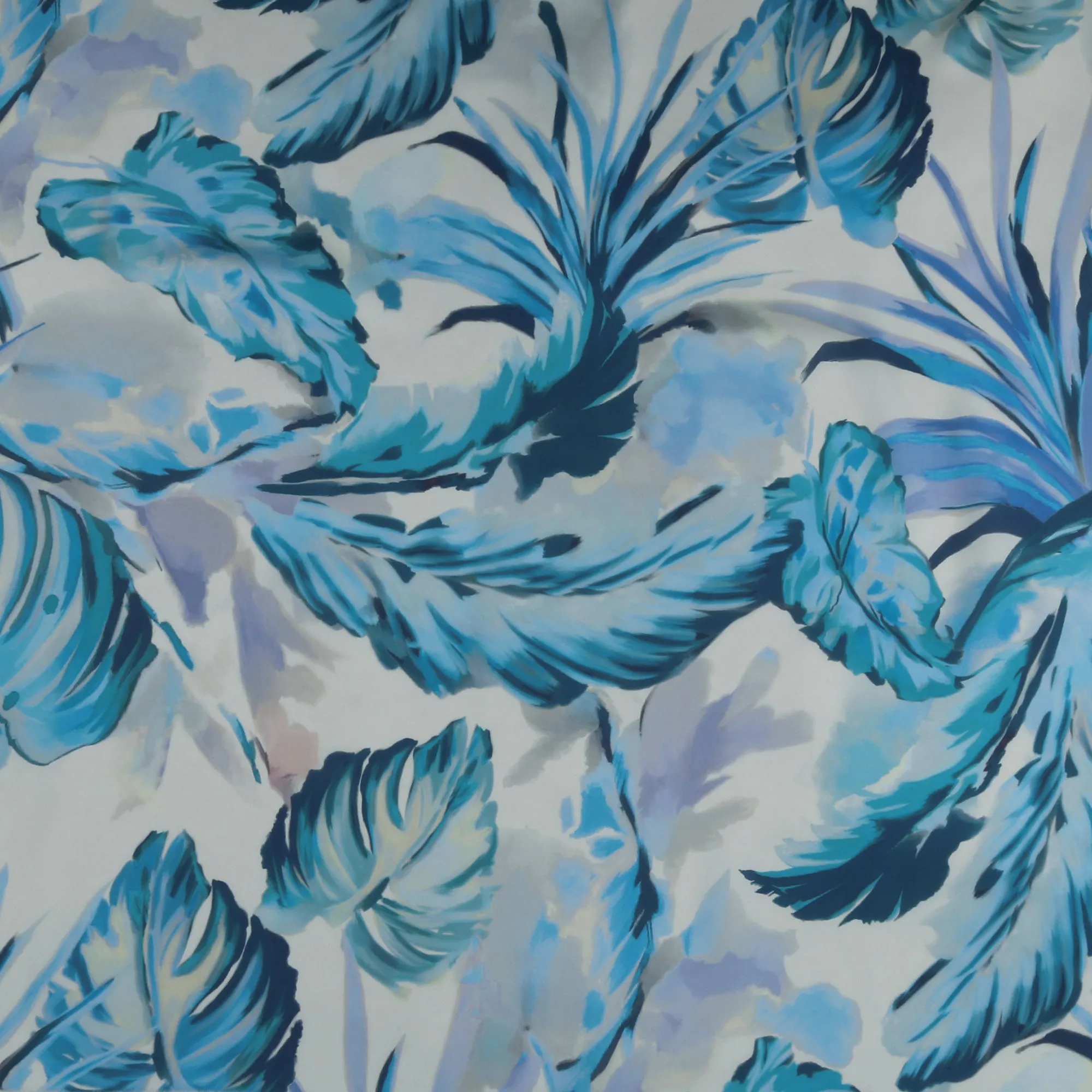 Digital Printed Satin - BOUQUET - 003 - Blue