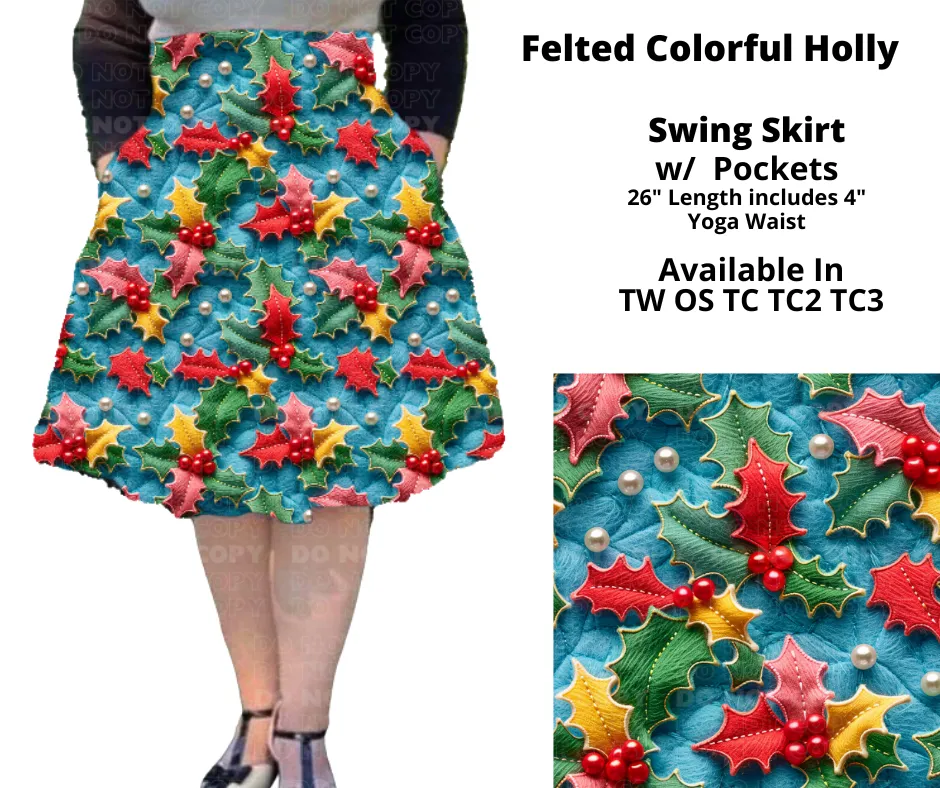 Felted Colorful Holly Swing Skirt