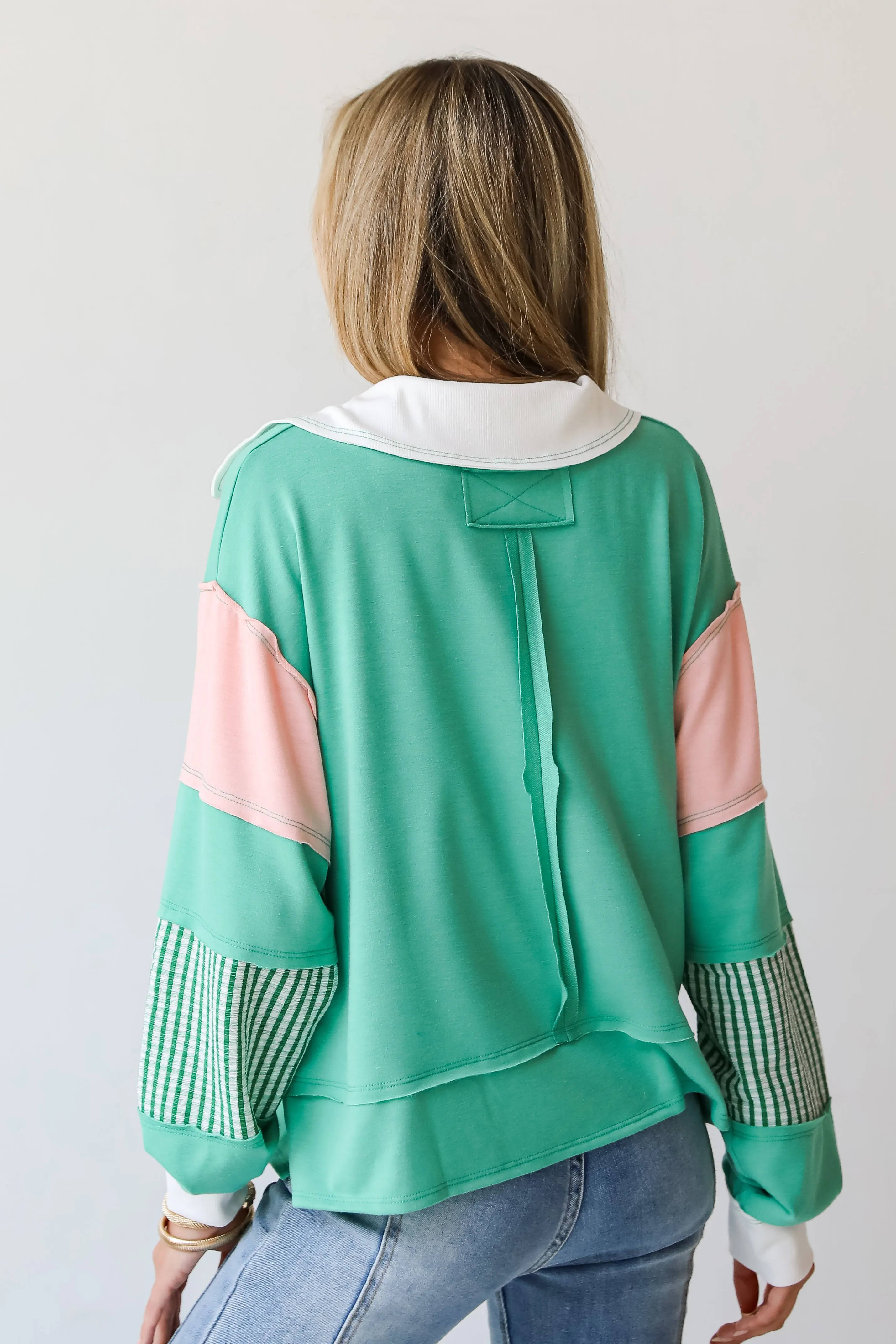 FINAL SALE - Perfect Plans Color Block Collared Top