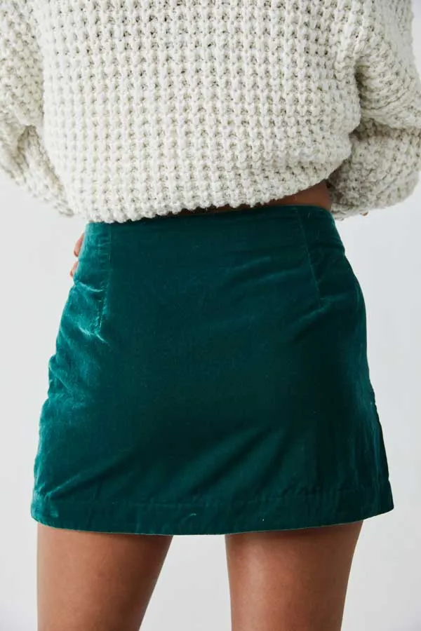 Free People Annalise Velvet Mini Skirt