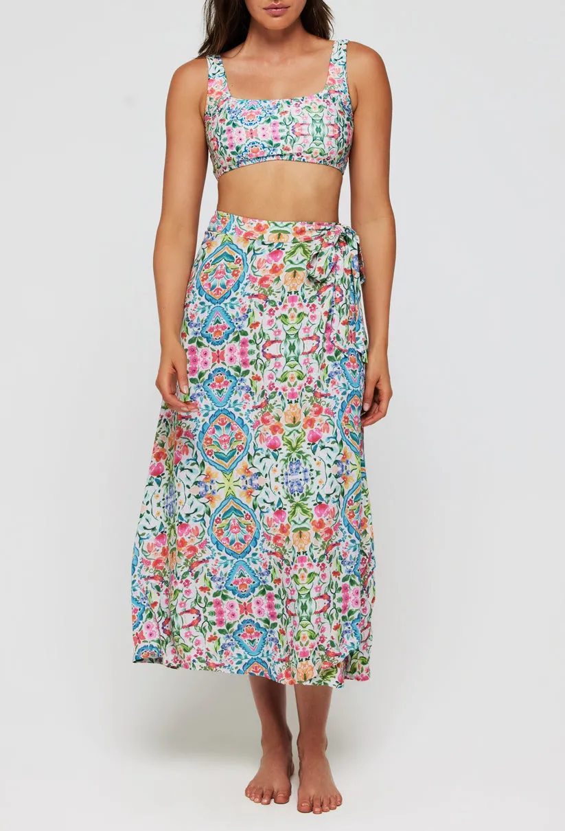 Ginger Midi Wrap Skirt - Bella Piastrella