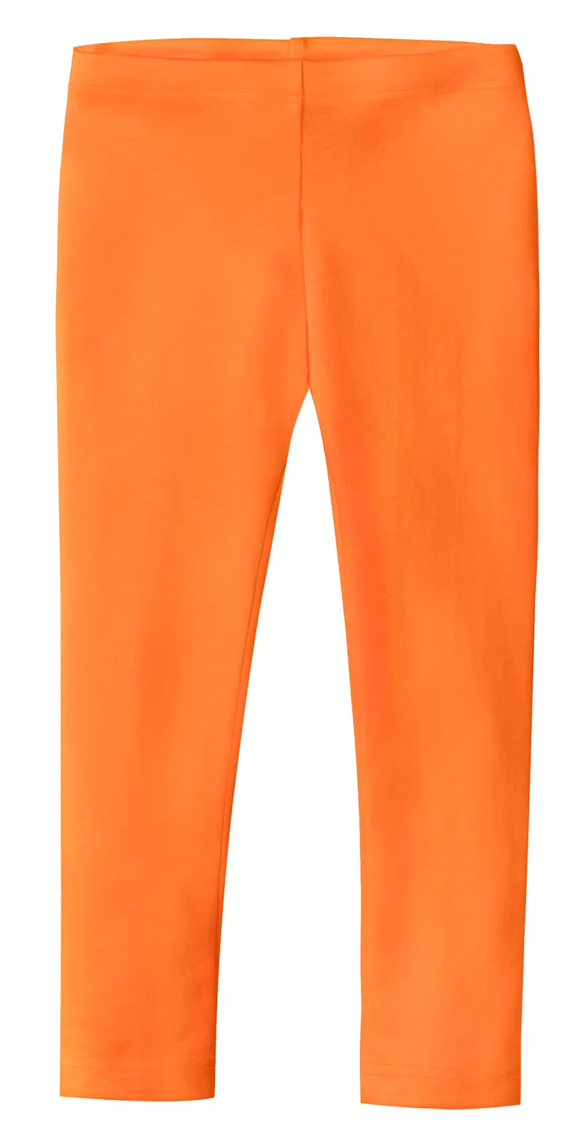 Girls Soft 100% Cotton Solid Colored Leggings | Orange