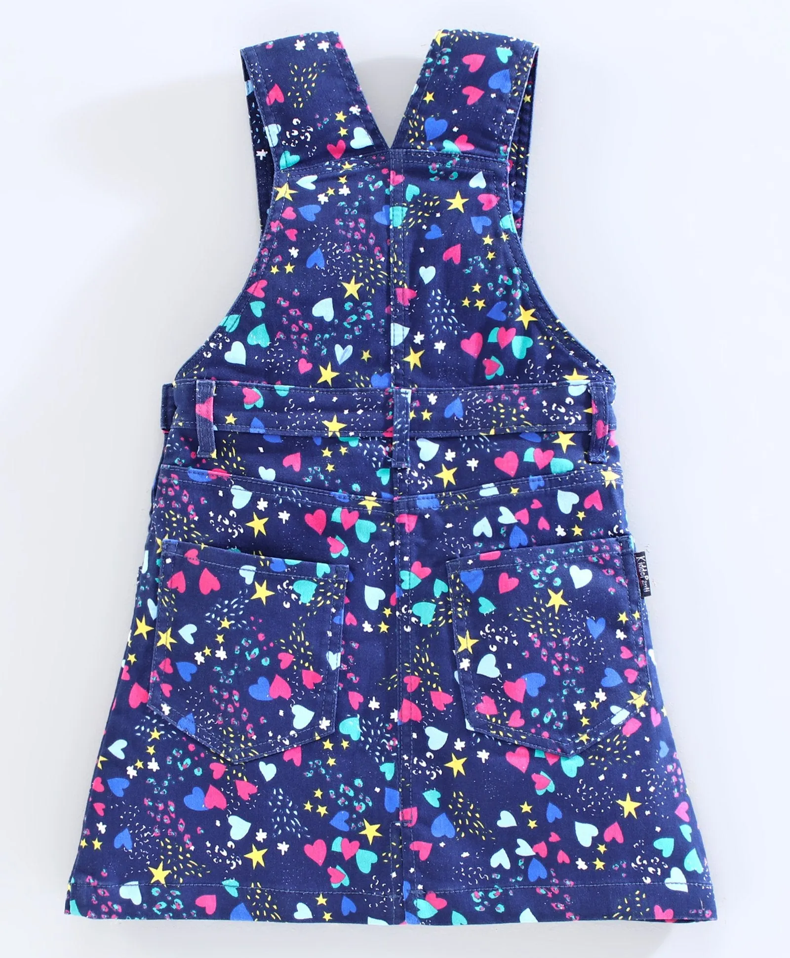 Girls Woven Printed Dungaree Skirt