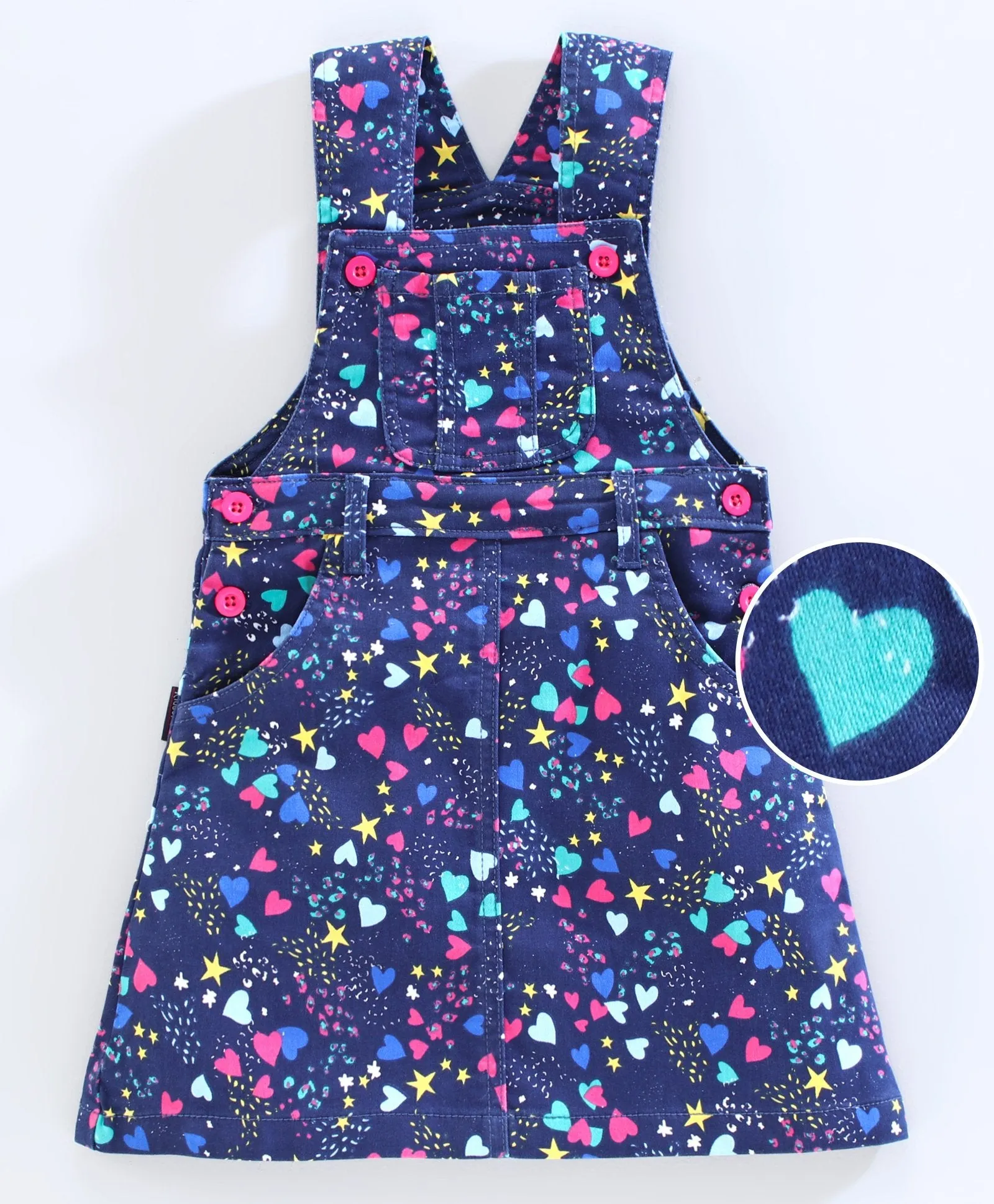 Girls Woven Printed Dungaree Skirt