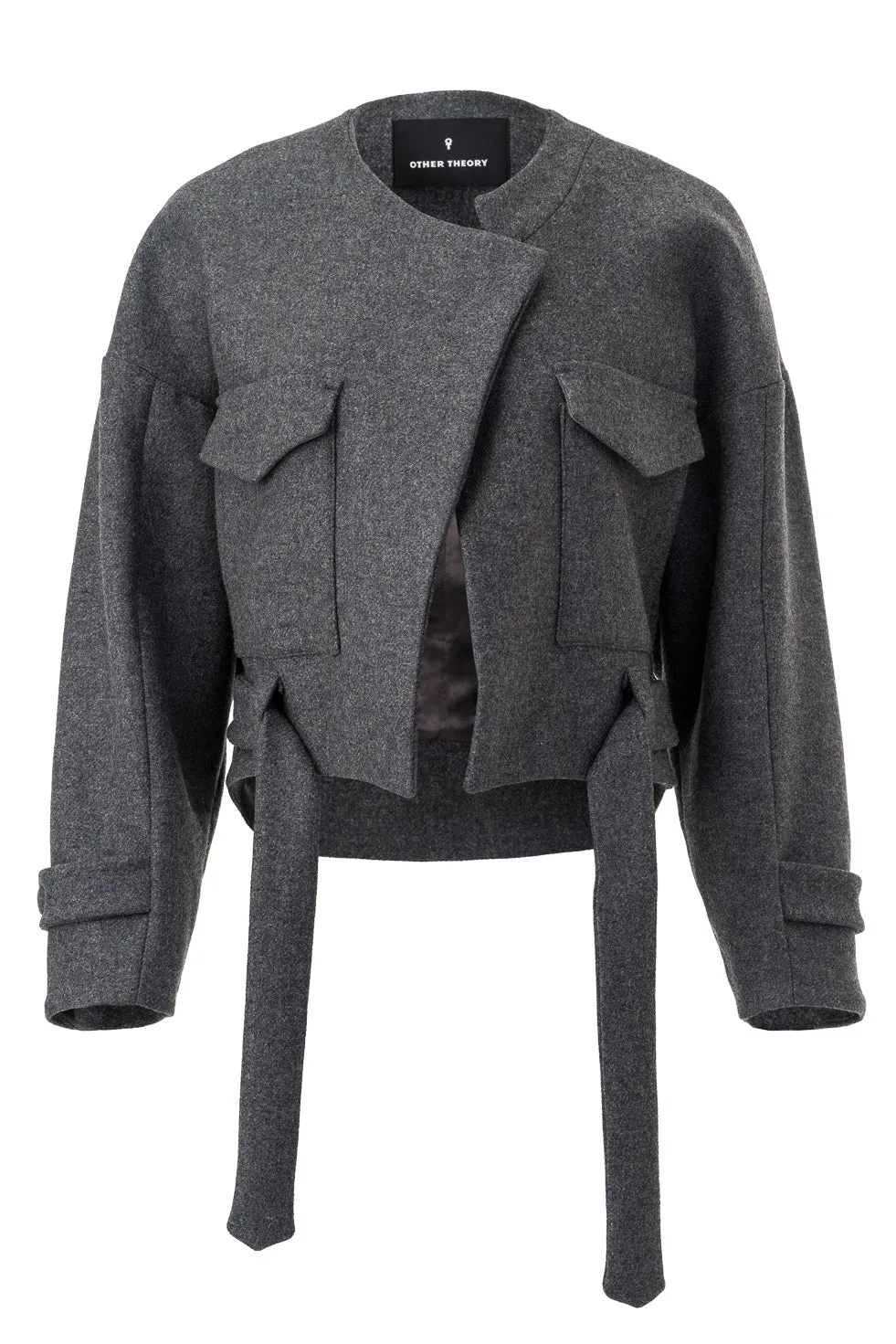 'Isabella' Grey Cropped Boxy Coat