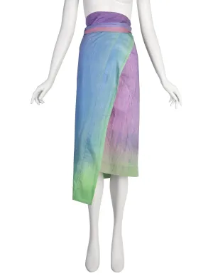 Issey Miyake Vintage Pastel Gradient Airy Cotton Wrap Skirt