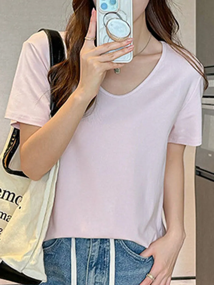 Loose V-Neck Summer Tee