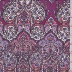 Magenta/Lilac Moroccan Satin Charmeuse Fabric