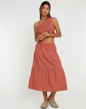 Midaxi Skirt in Cedar Wood