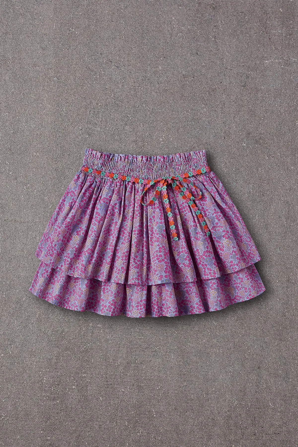 Nellystella Elsa Girls Skirt - Blooming Hearts Blue Yonder (Size 2 left)