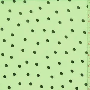 Neon Yellow/Black Dot Georgette Fabric