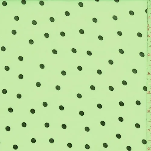 Neon Yellow/Black Dot Georgette Fabric