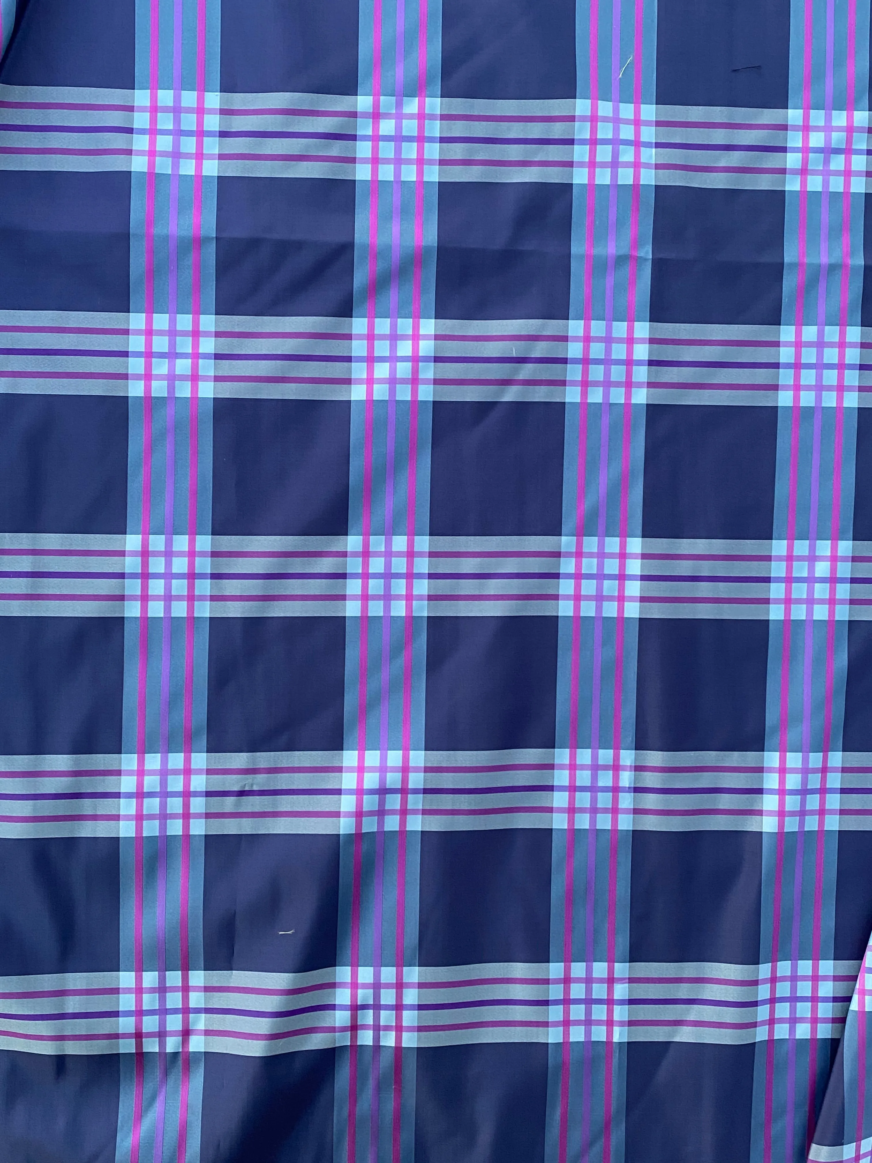 NEW Lady Alexandra Designer 100% Silk Taffeta Purple Fuchsia Pink Plaid Tartan Fabric