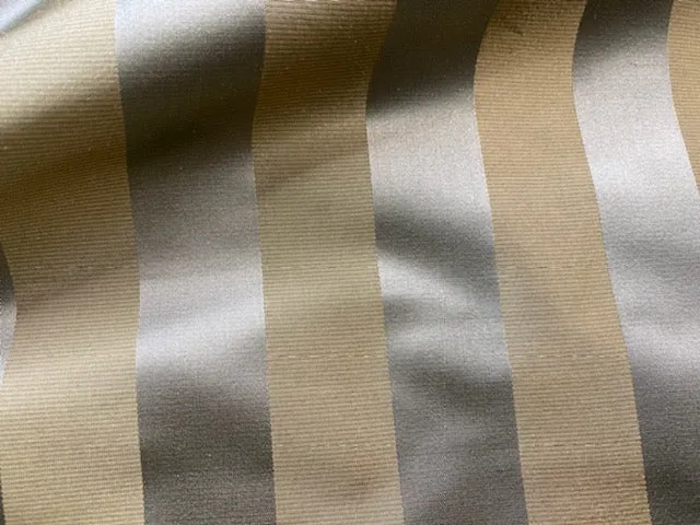 NEW Princess Sophie 100% Silk Fabric Silver and Gold Stripes