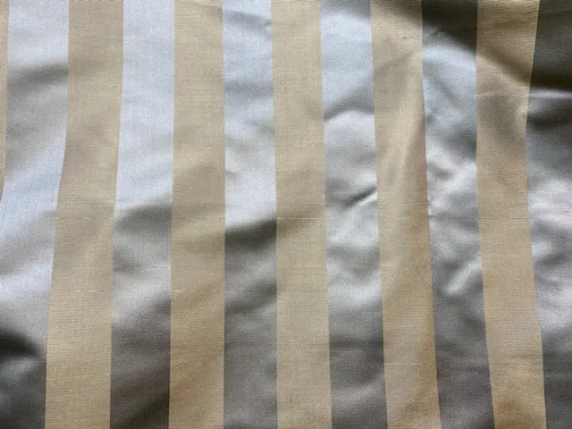 NEW Princess Sophie 100% Silk Fabric Silver and Gold Stripes