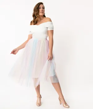 Pastel Multicolored Tulle Skirt