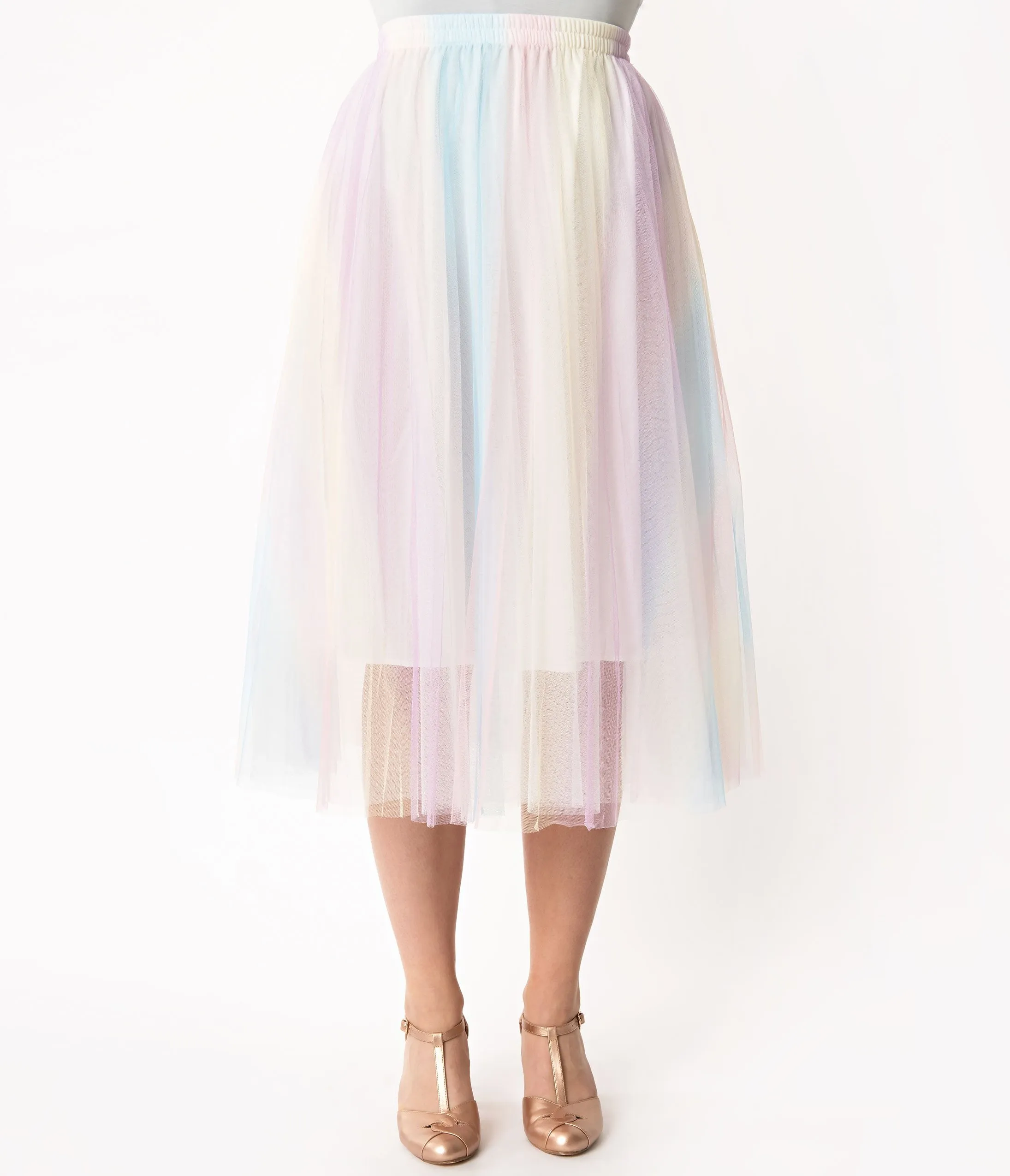 Pastel Multicolored Tulle Skirt