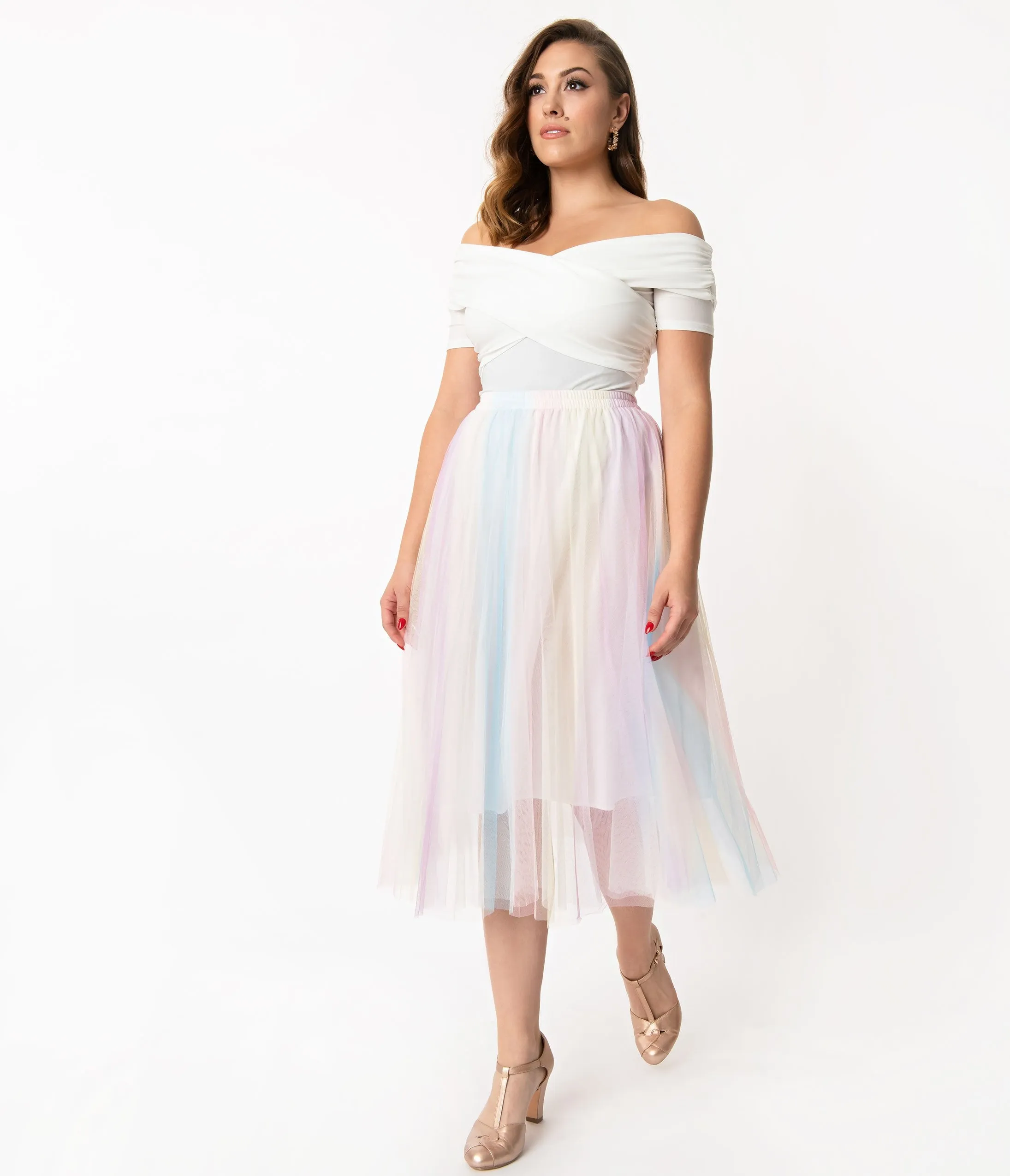 Pastel Multicolored Tulle Skirt