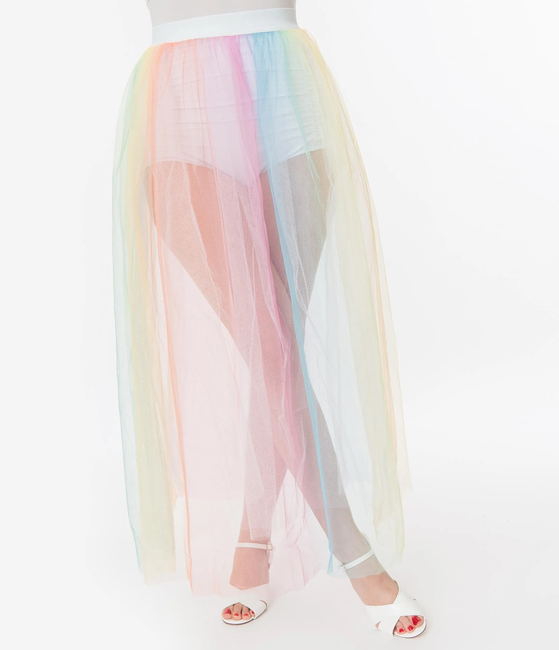 Pastel Rainbow Written In The Stars Tulle Long Skirt