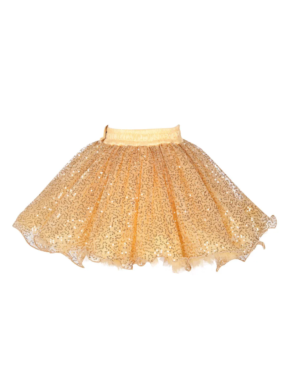 Pink Chick Sequins Skirt -Gold