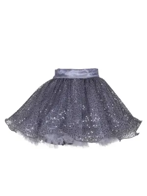 Pink Chick Sequins Skirt -Grey