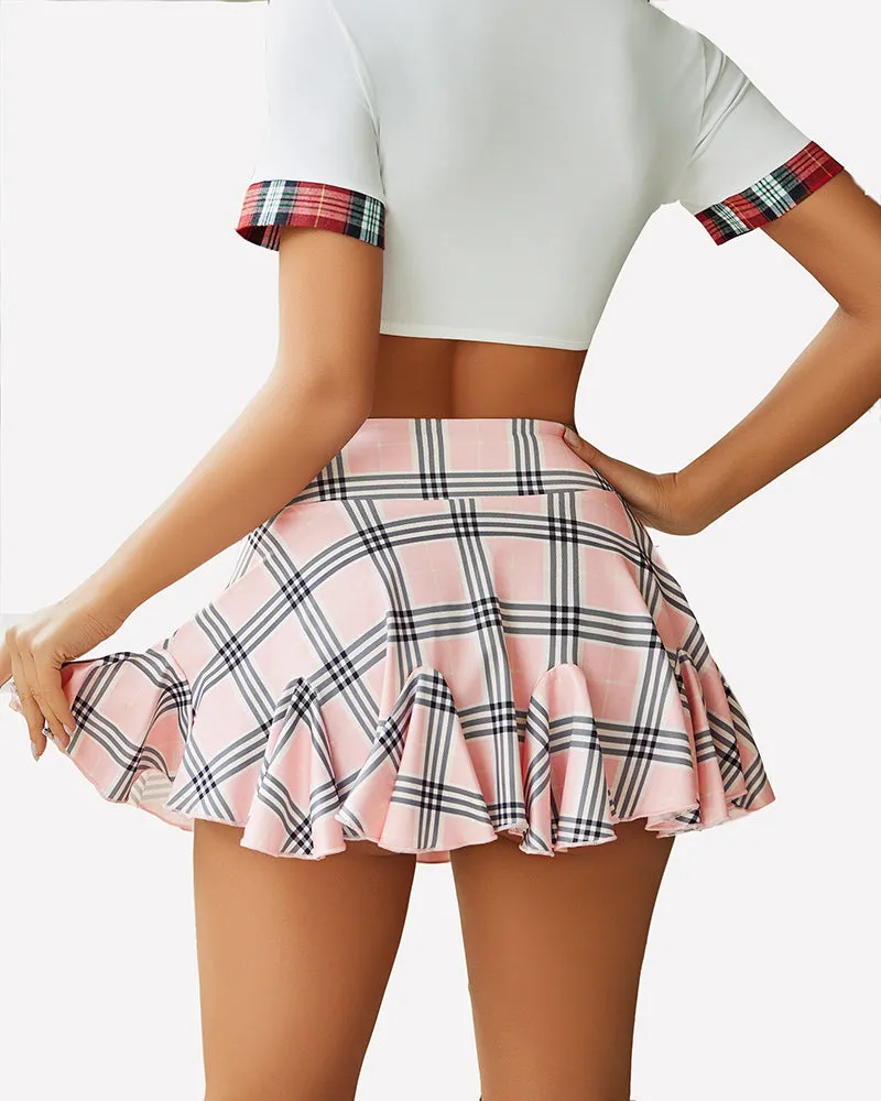 Plaid Mini Skirt Pleated Lingerie Skirts