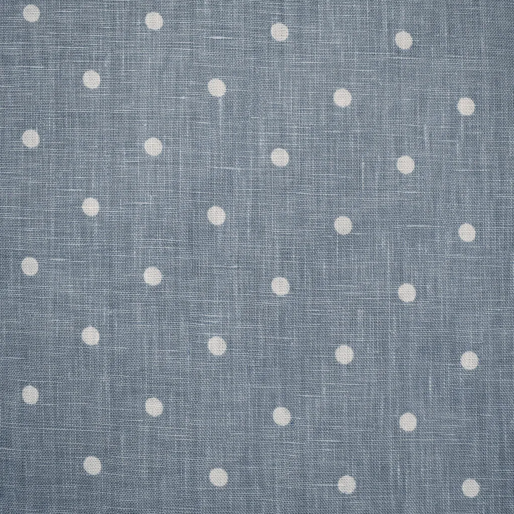 Polka Dot Soft Linen Shirting Denim Blue/White