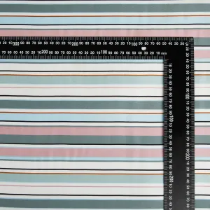 Polyester Spandex Stripes Pattern Satin Fabric