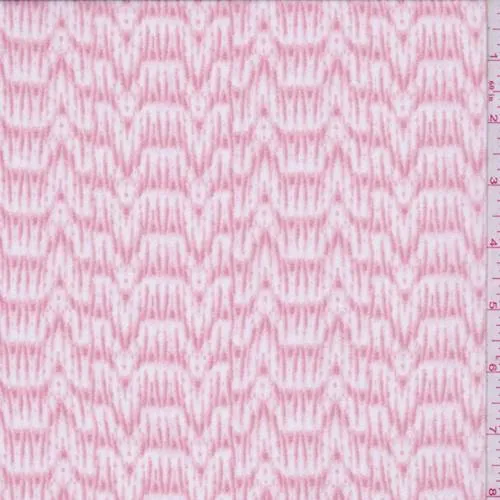 Rose Pink Ikat Wave Georgette Fabric