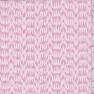 Rose Pink Ikat Wave Georgette Fabric