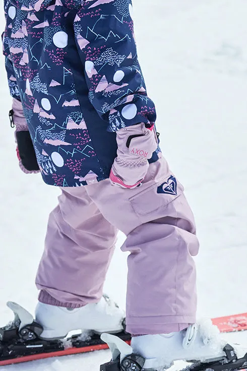 Roxy Lola Bib Girls Snowpants - Dawn Pink (Size 2 left)