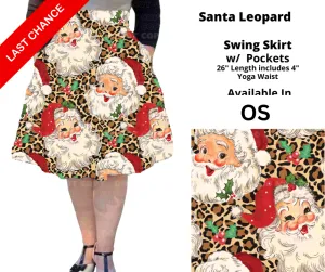 Santa Leopard Swing Skirt