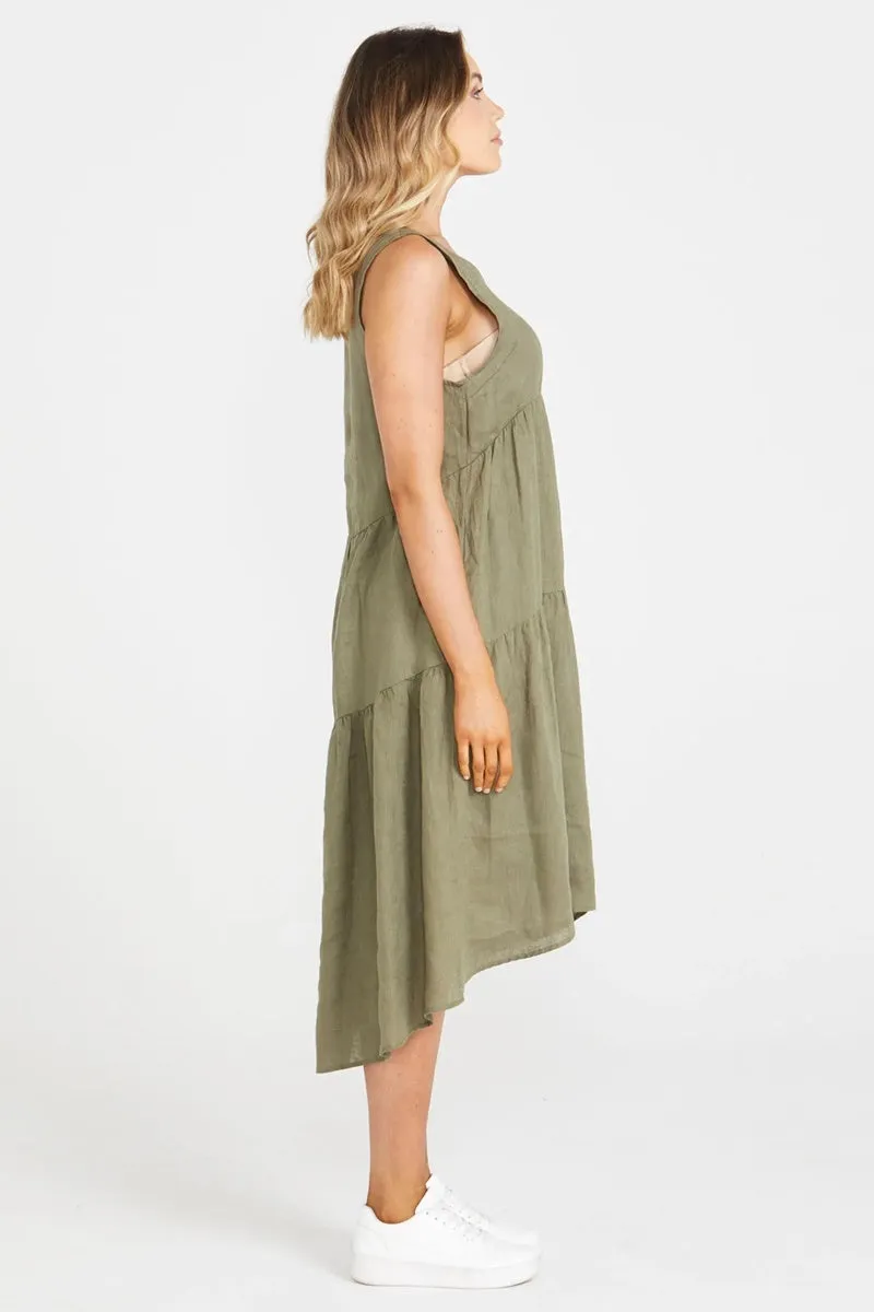 Sass - Alina Midi Dress - Khaki