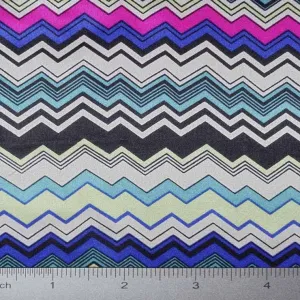 Silk Charmeuse Zigzag Stripe Print