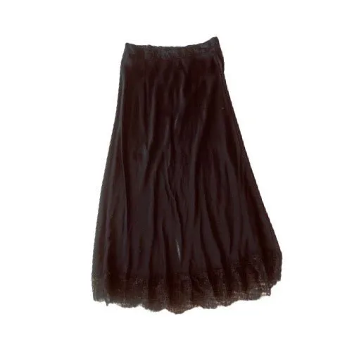 Silk Skirt with Lace Trim