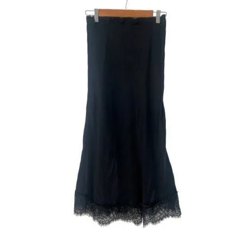 Silk Skirt with Lace Trim