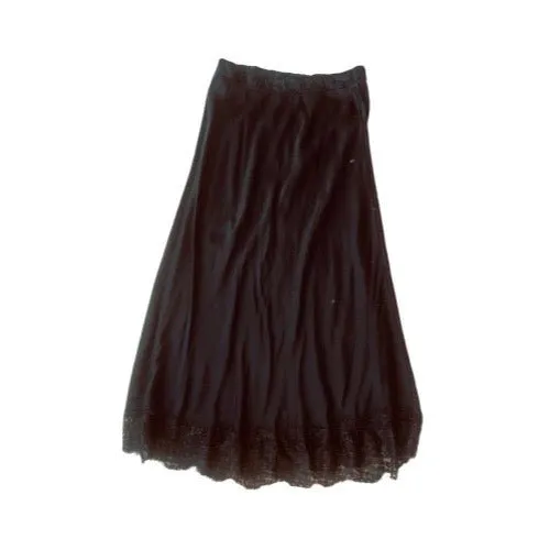 Silk Skirt with Lace Trim