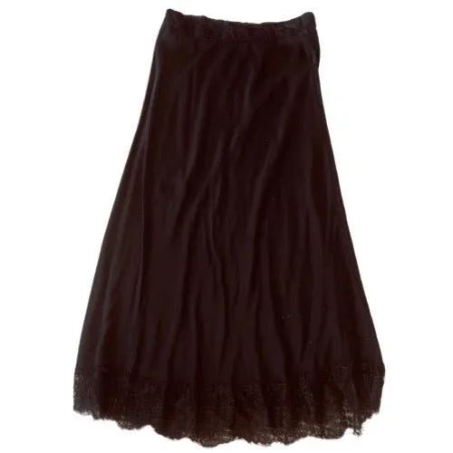 Silk Skirt with Lace Trim