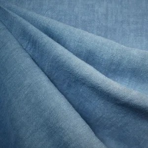 Soft Washed Linen Solid Steel Blue