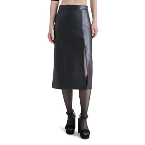 Steve Madden Amarilla Faux Leather Midi Skirt