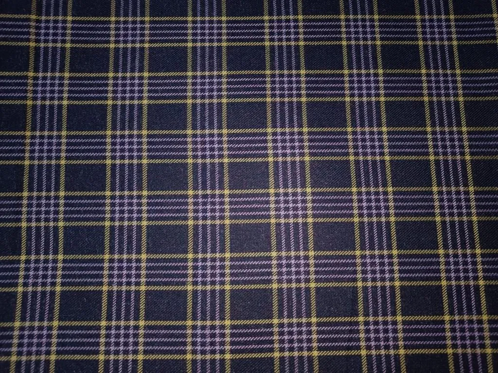 Tweed Suiting Heavy weight premium Fabric navy blue ,purple and yellow Plaids 58" wide