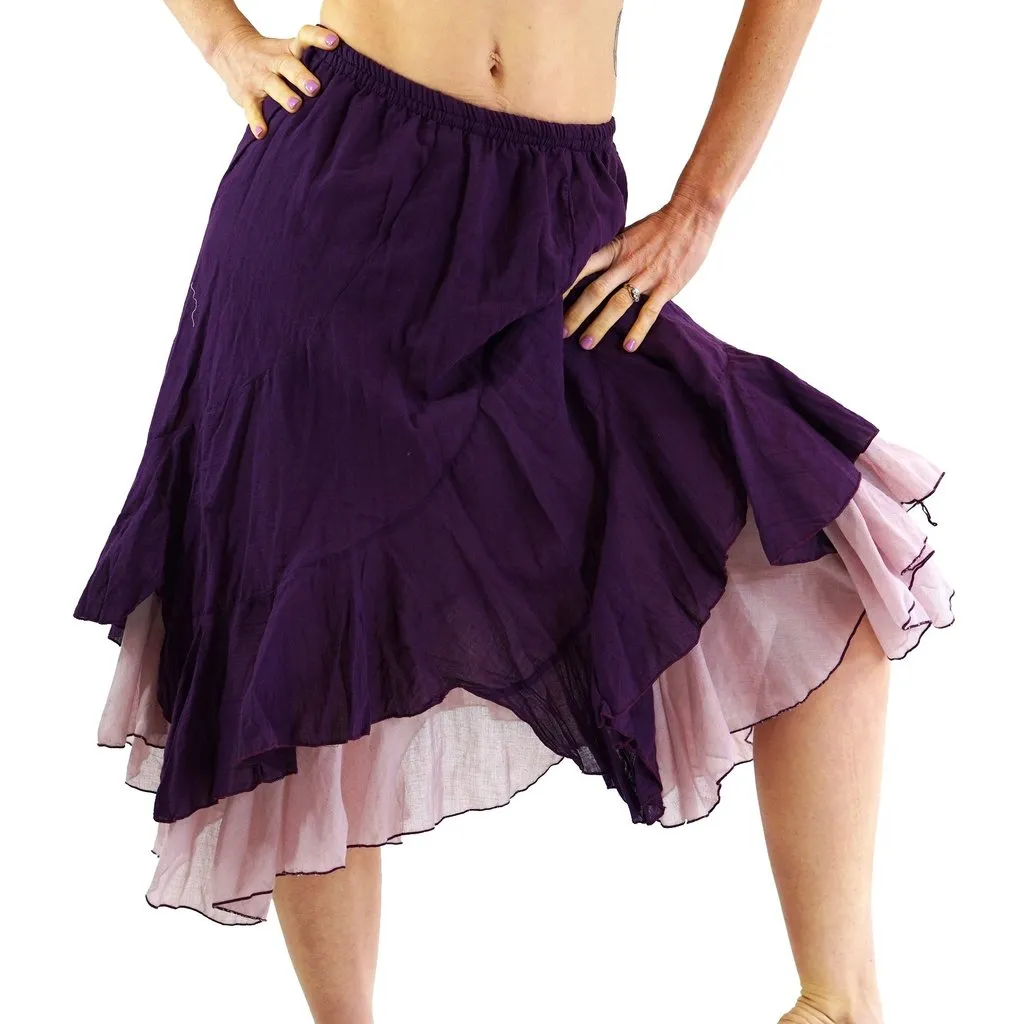 'Two Layer' Renaissance Skirt - Purple/L:ight Purple